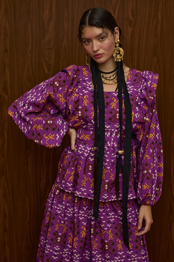 ACHELOOS TOP (EVZONES PURPLE PRINT)
