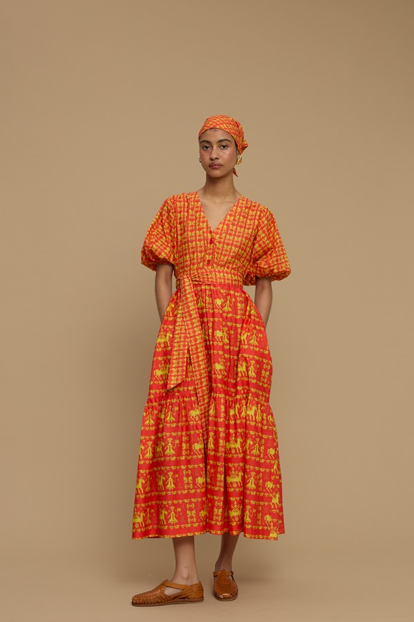 MAXI DRESS SANTORINI (ANAFI RED PRINT)