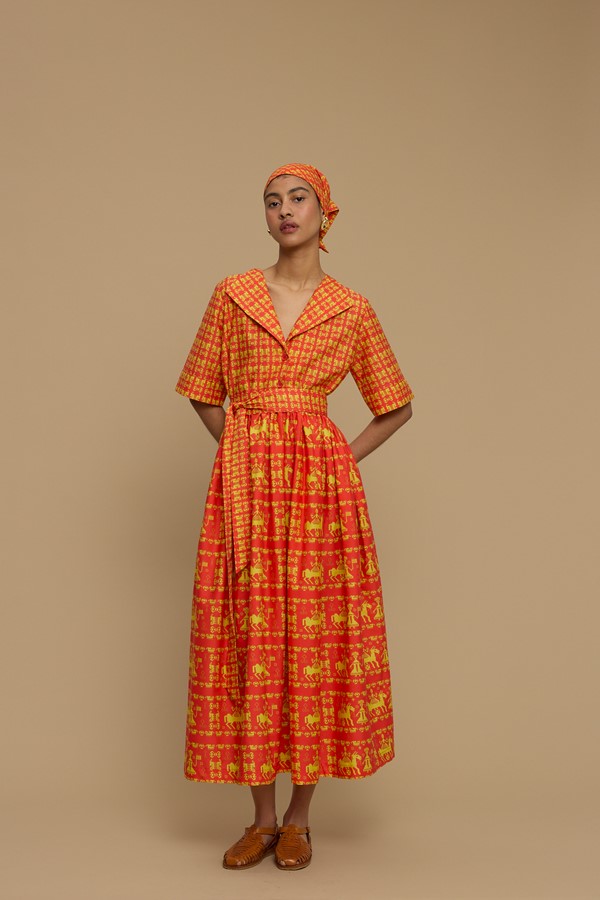 MAXI DRESS MILOS (ANAFI RED PRINT)
