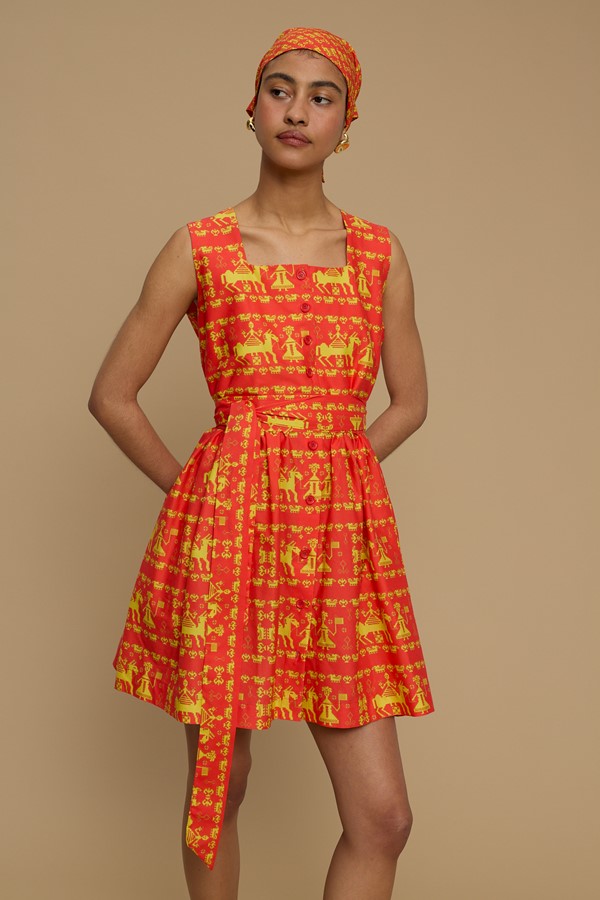 MINI DRESS DELOS (ANAFI RED PRINT)