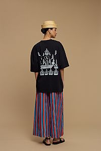 PANTS KOUFONISI  (STRIPES BLACK/BLUE/RED)