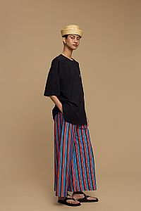 PANTS KOUFONISI  (STRIPES BLACK/BLUE/RED)