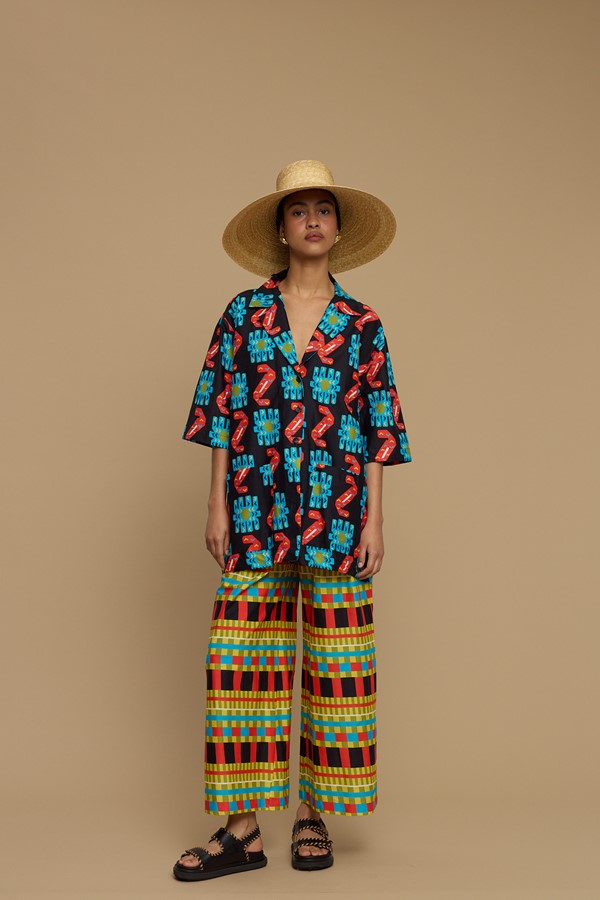 PANTS KOUFONISI (NAXOS CUSHION MULTI BLACK PRINT)