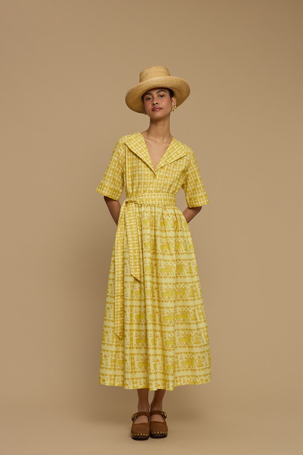 MAXI DRESS MILOS (ANAFI BEIGE PRINT)