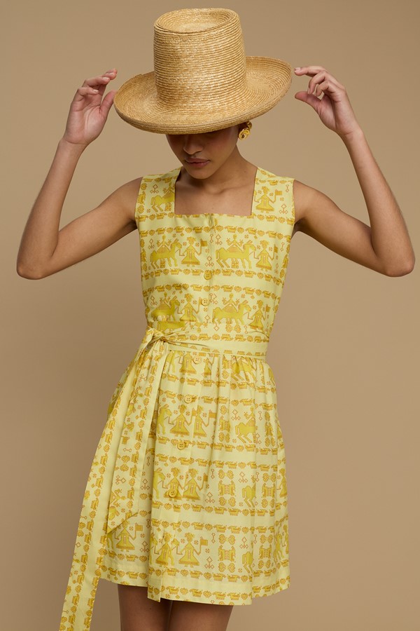 MINI DRESS DELOS (ANAFI BEIGE PRINT)