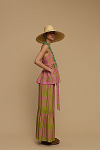 TOP DONOUSA (CYCLADES GREEN/PINK PRINT)