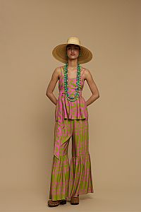 TOP DONOUSA (CYCLADES GREEN/PINK PRINT)