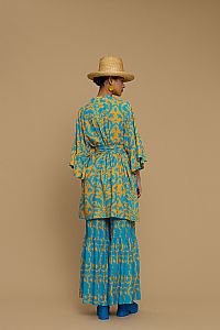 KIMONO AMORGOS  (CYCLADES ORANGE/BLUE PRINT)