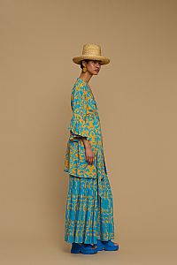 KIMONO AMORGOS  (CYCLADES ORANGE/BLUE PRINT)