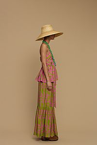 PANTS AMORGOS (CYCLADES  GREEN/PINK PRINT)