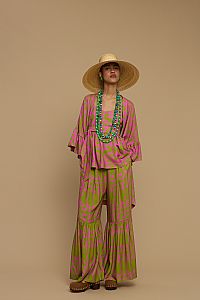 PANTS AMORGOS (CYCLADES  GREEN/PINK PRINT)