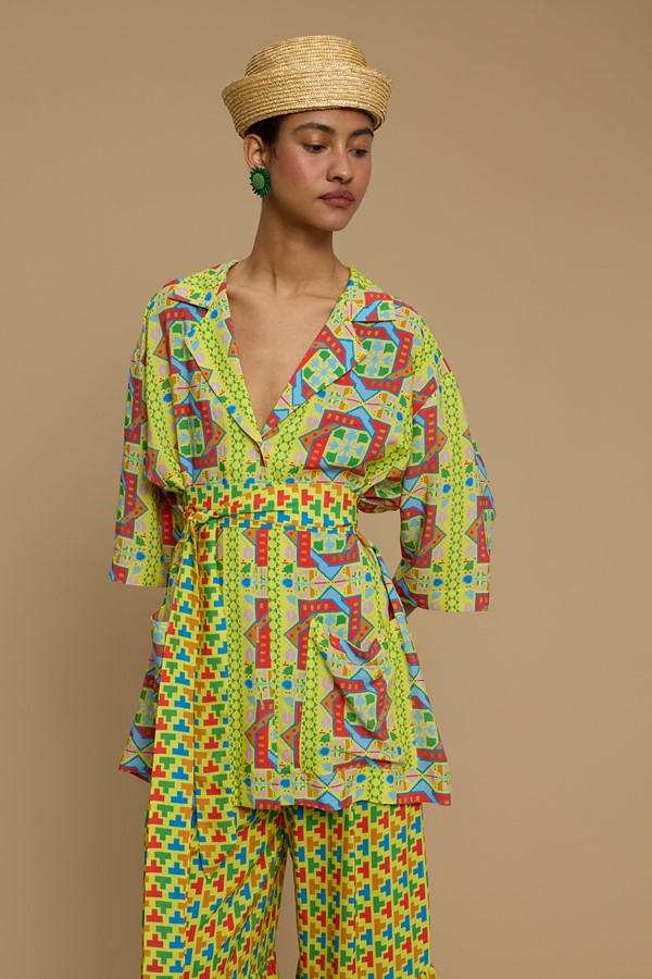 SHIRT KOUFONISI (AMORGOS RECTANGULAR YELLOW PRINT)