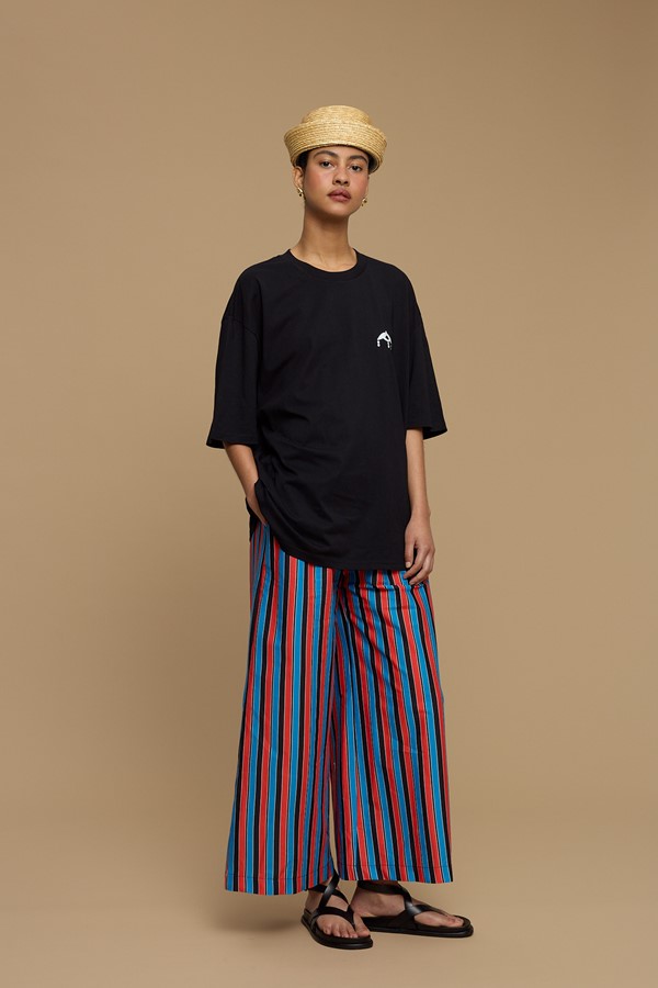PANTS KOUFONISI  (STRIPES BLACK/BLUE/RED)