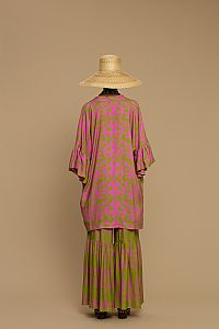 KIMONO AMORGOS  (CYCLADES GREEN/PINK PRINT)
