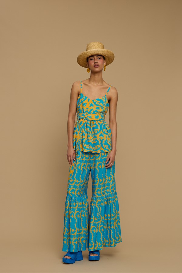 PANTS AMORGOS (CYCLADES ORANGE/BLUE PRINT)