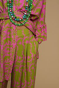 PANTS AMORGOS (CYCLADES  GREEN/PINK PRINT)