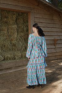 SAPFO SKIRT (Birds&Vase Blue Print)