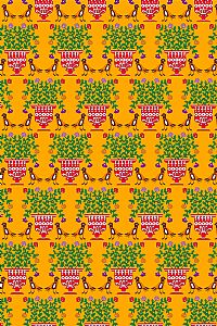 SAPFO SKIRT (Birds&Vase Mustard Print)