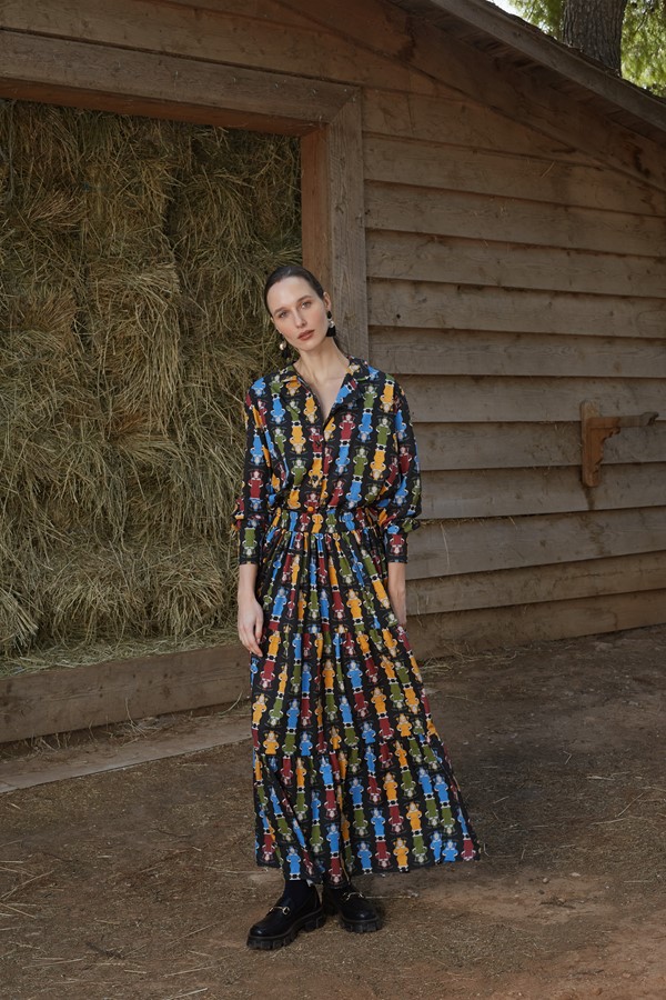 VLACHA SKIRT (Athena Black Print)