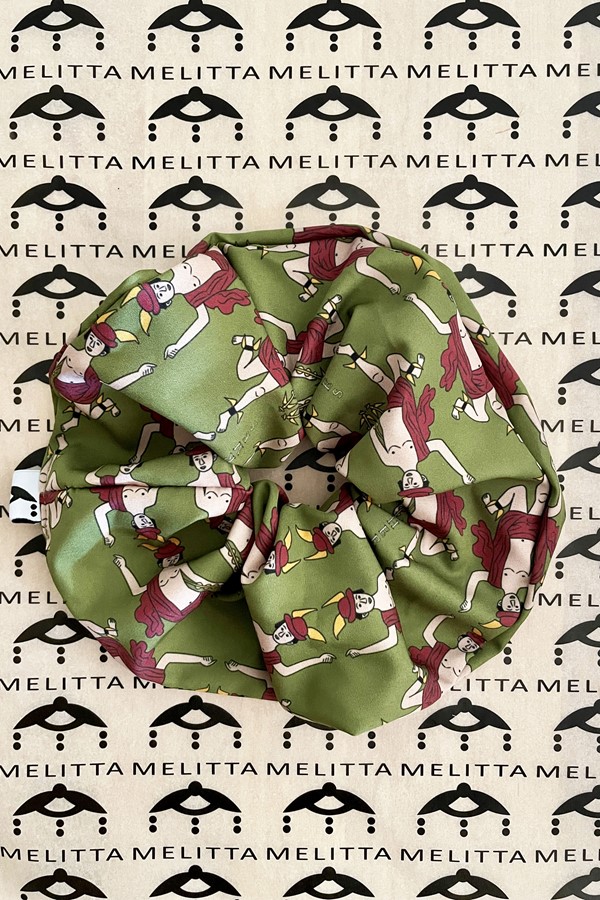 Hermes Green Scrunchie (Max Size)