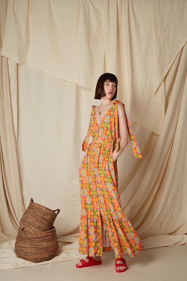 FLEA MAXI DRESS (X-Orange Print) 