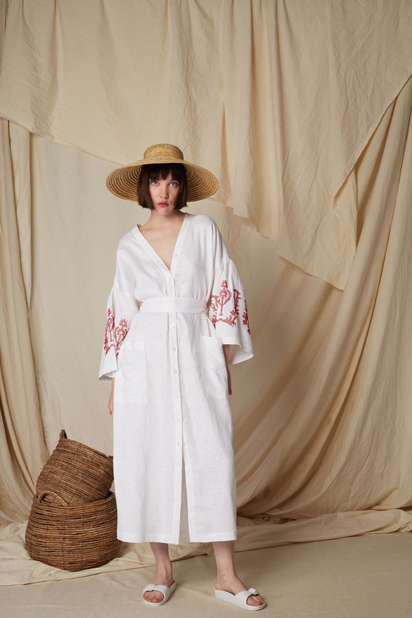 SARAKINO MAXI DRESS (White Linen)