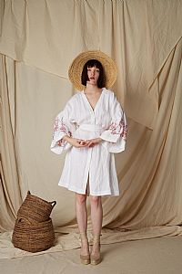 SARAKINO MINI DRESS (White Linen)