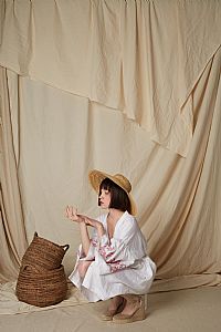 SARAKINO MINI DRESS (White Linen)