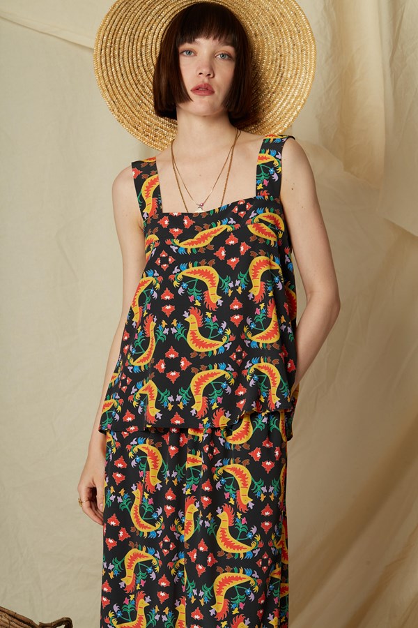 KALAMITSA TOP (Tsalapetinos Black Print)