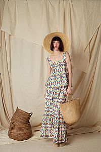 KALAMITSA TOP (Column Beige Print)