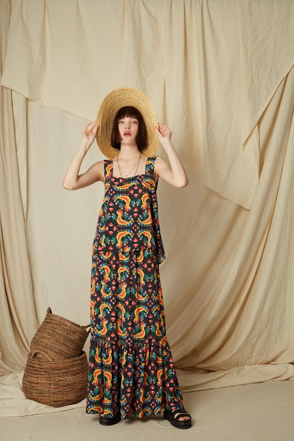 KALAMITSA SKIRT (Tsalapetinos Black Print)