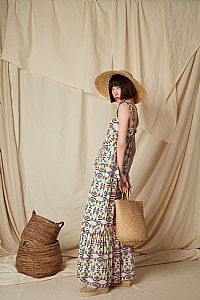 KALAMITSA SKIRT (Column Beige Print)