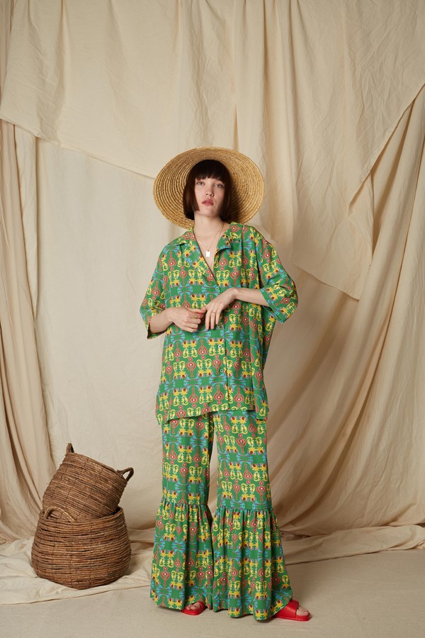 ASPOUS PANTS (Oriental Green Print)