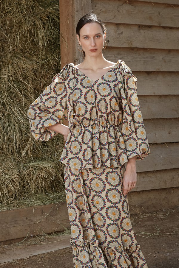 ALOSIS TOP  (Helios Beige Print)