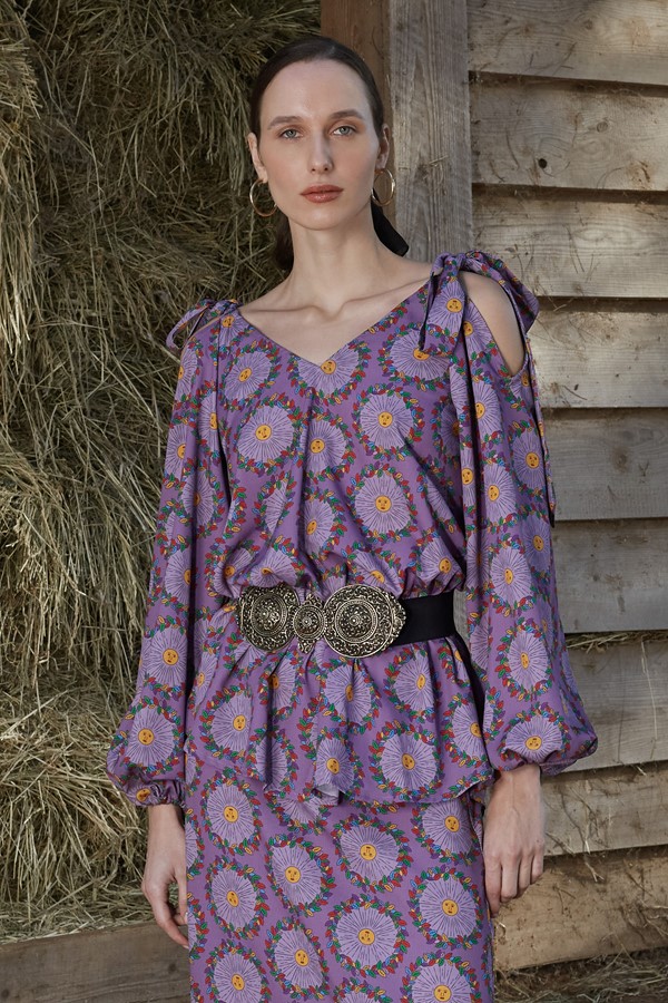 ALOSIS TOP  (Helios Mauve Print)