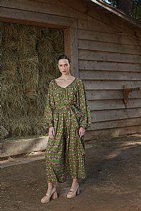 VLACHA TOP(Hermes Green Print)