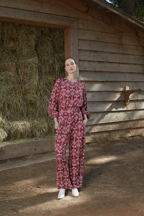 ZEUS PANTS (Bordeau Vase Print)