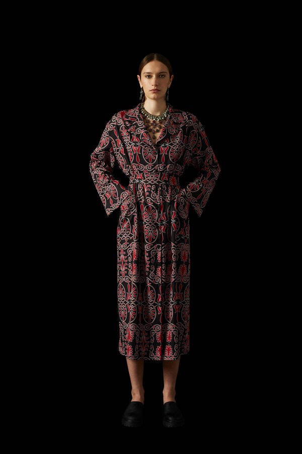 AETOMA SHIRT DRESS (Akrokeramon Black+Bordeaux)