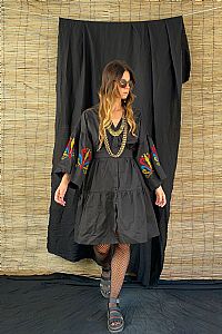 ZOFOROS MINI DRESS (Black Embroidered)