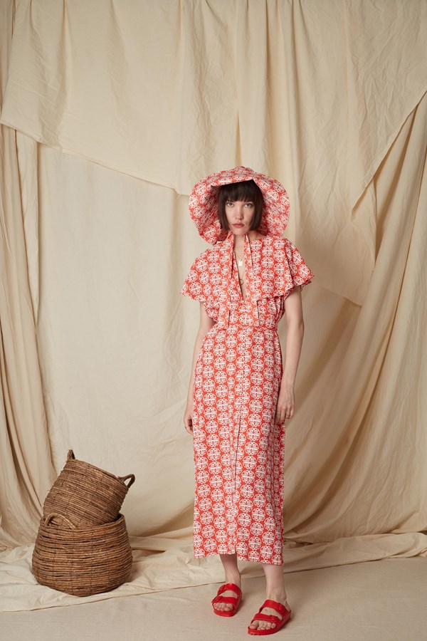 PANAGIA MAXI DRESS (Round Red Print)