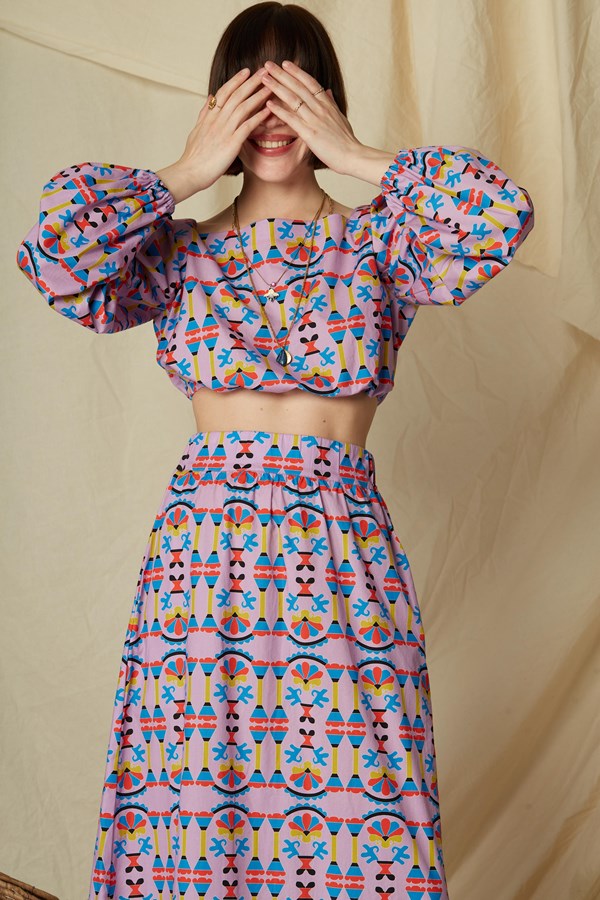 AGALIPA CROP TOP (Column Mauve Print)