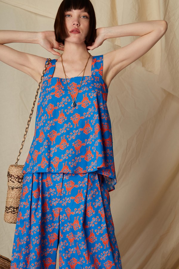 KALAMITSA TOP (Skyriana Birds Print)