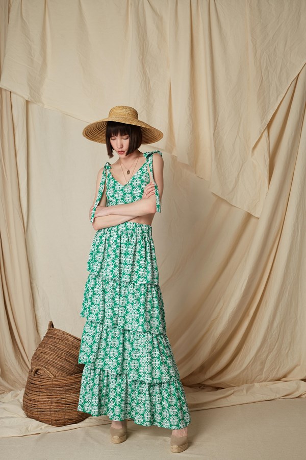 LINARIA SKIRT (Round Green Print)