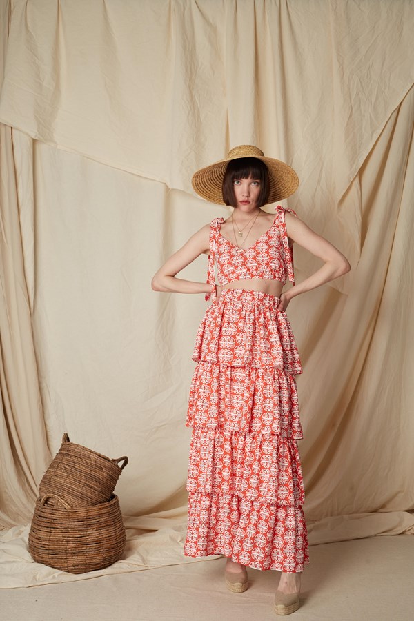 LINARIA SKIRT (Round Red Print)