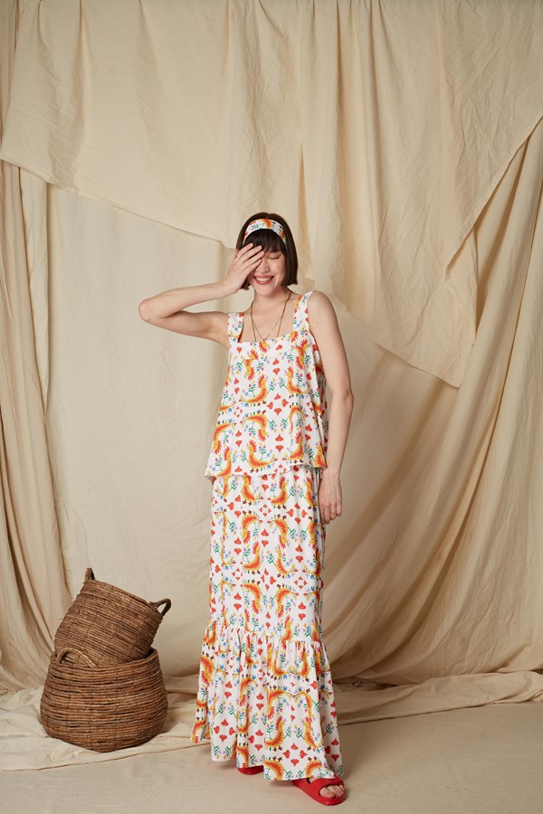 KALAMITSA SKIRT (Tsalapetinos White Print)