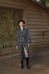 ARETOUSA KIMONO/DRESS (Black Vase Print)