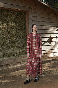 HELIOS DRESS (Hermes Bordeaux Print)