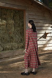 HELIOS DRESS (Hermes Bordeaux Print)