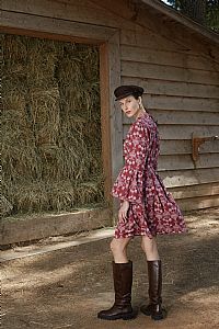 ARETOUSA KIMONO/DRESS (Bordeaux Vase Print)