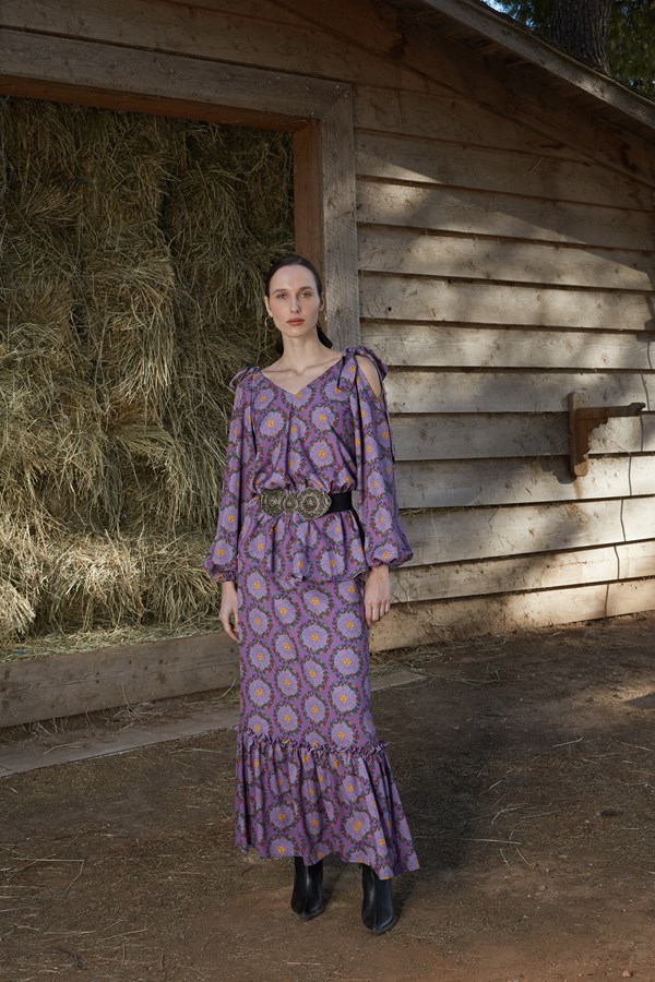 HELLI SKIRT (Helios Mauve Print)